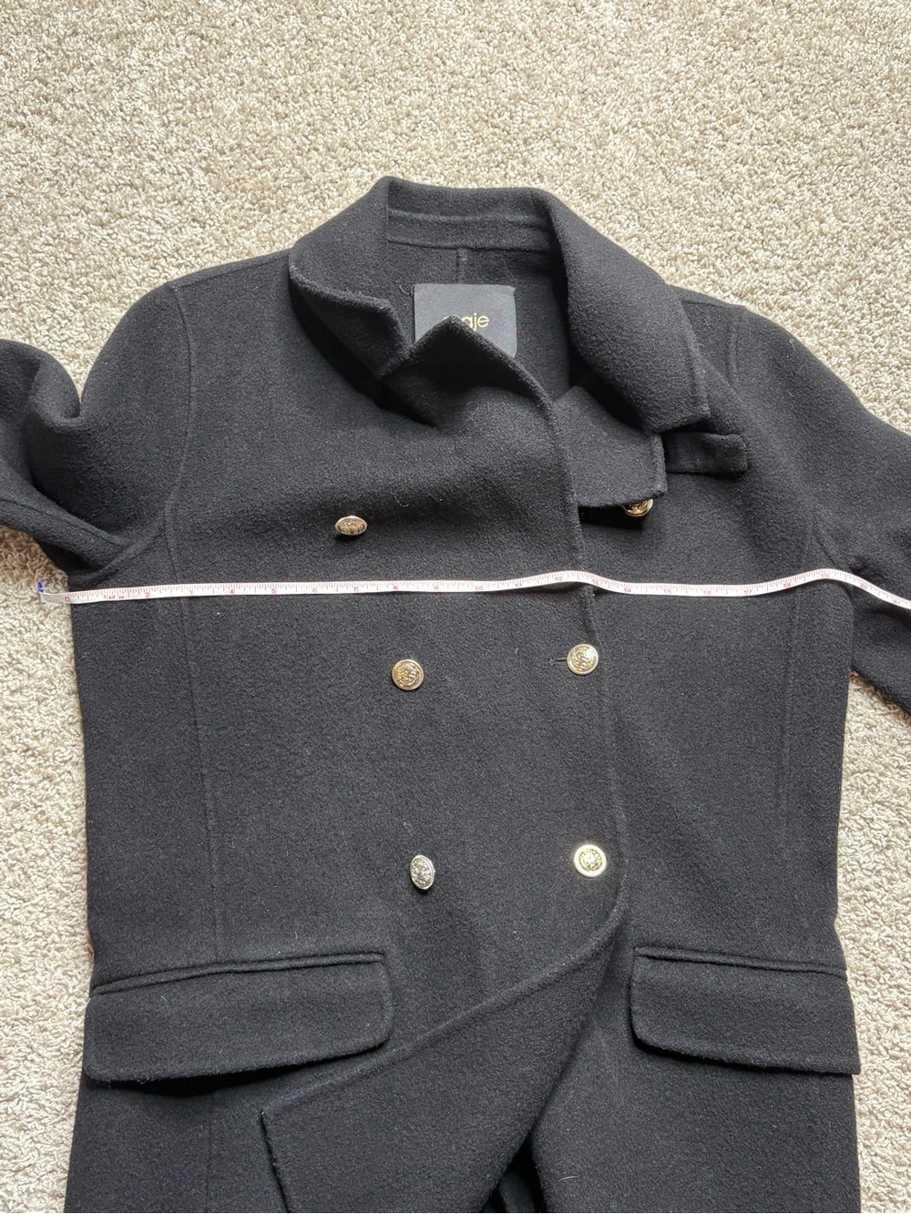 Maje Wool Blend Peacoat - Picture 5 of 5